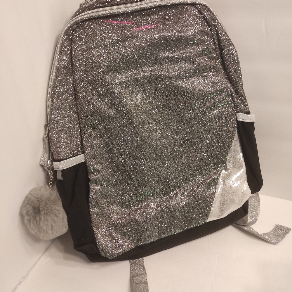 Grey Glitter Girls backpack bookbag